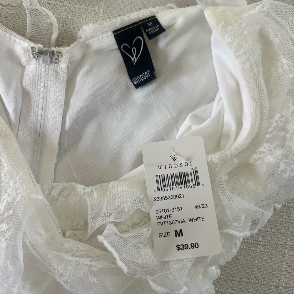 Windsor White Ruched Mini Slip Dress - Picture 3 of 3